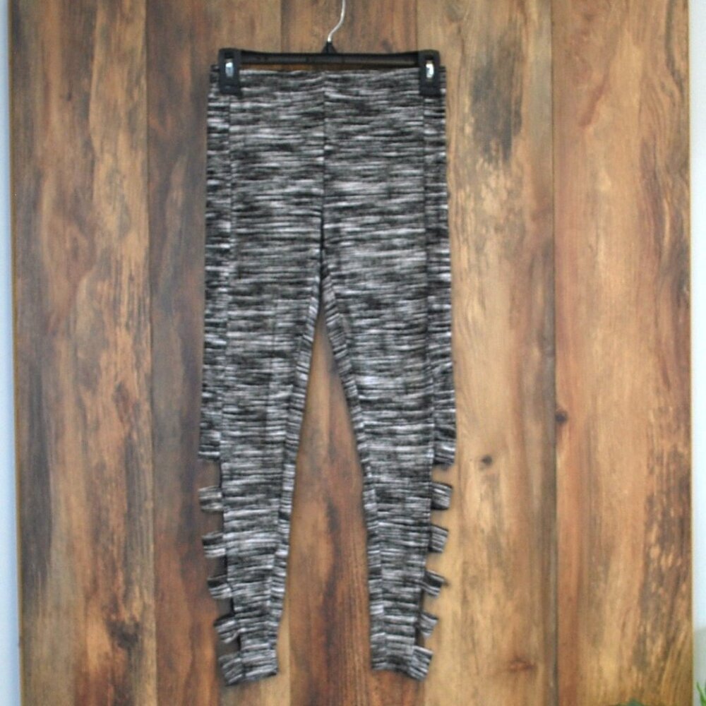 Eye Candy Women's Lightweight Black Gray White Leggings L